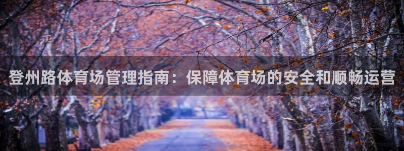 必一体育登陆：登州路