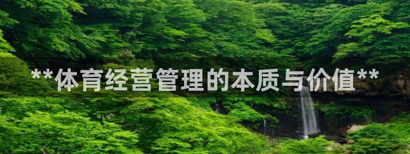 必一体育官方网站入口：**体育经营管理的本质与价值**